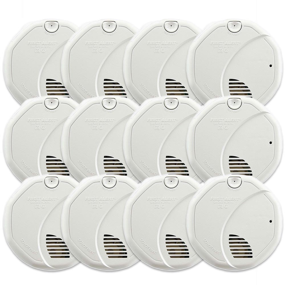 12 Pack Bundle of 120VAC Hardwired Photoelectric and Ionization Smoke Alarm with Battery Backup - 3120B