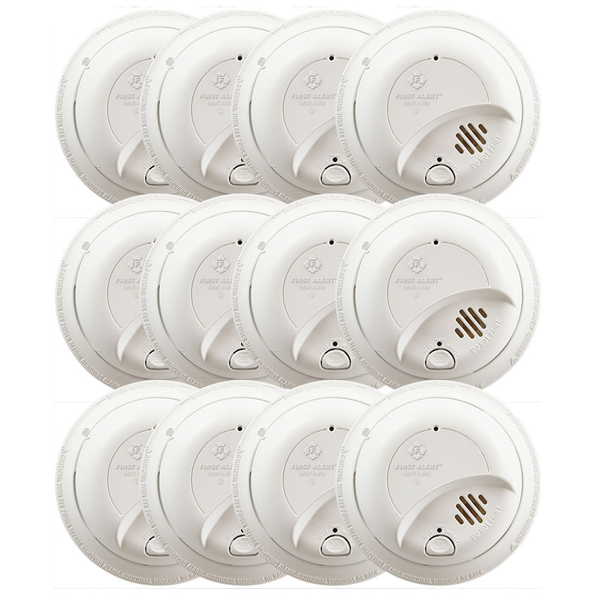 12 Pack Bundle of First Alert Hardwired Smoke Alarm with Battery Backup - 9120B