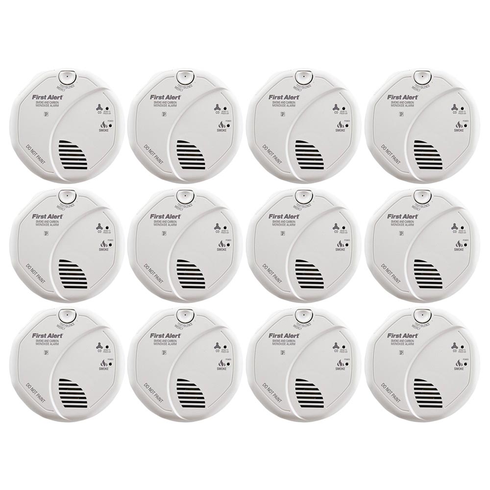 12 Pack Bundle of First Alert Hardwire Photoelectric Smoke and Carbon Monoxide Alarm with Battery Backup, SC7010B