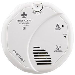 First Alert Wireless Interconnect Battery Operated Smoke Alarm With Voice Location - SA511B